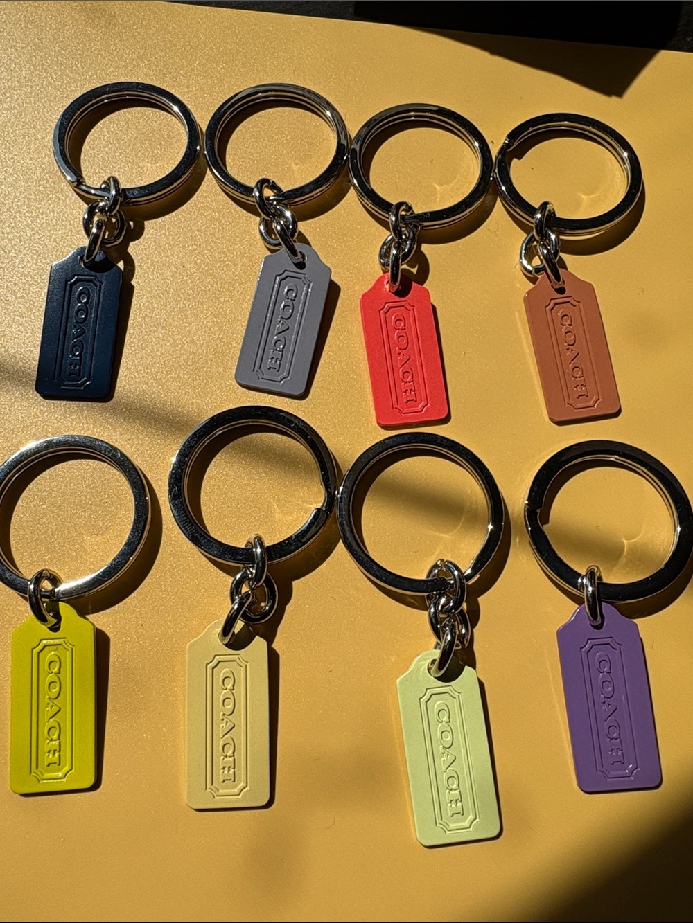 Coach Bundle of 8 Multicolor Metal Tag Keyring - Assorted Colors